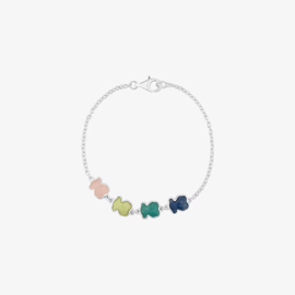 New Color silver bracelet with four multicolored gemstones