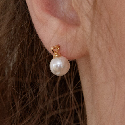 PEARL STUD EARRING_HEART_gold