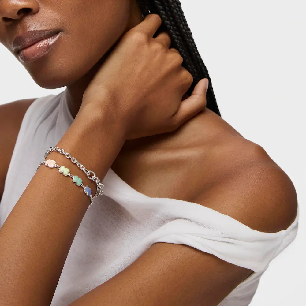 신세계인터넷면세점-토스-bracelet-New Color silver bracelet with four multicolored gemstones