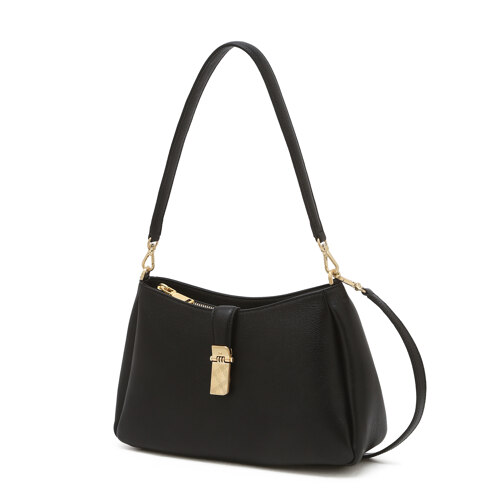 [CLA] 블랙 소가죽 체크 장식 포인트 숄더백