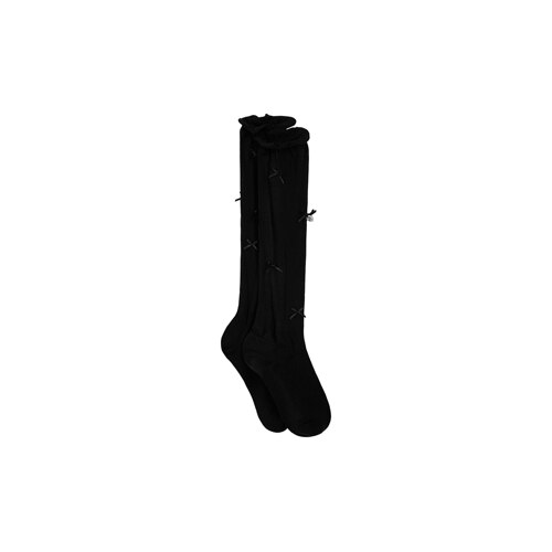 Ribbon Party Knee Socks (Black)