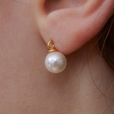 PEARL STUD EARRING_O_gold