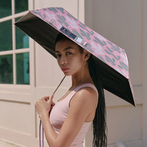 Green Label UV Protection Compact Big Cactus Umbrella Zanere Coral（晴雨伞）