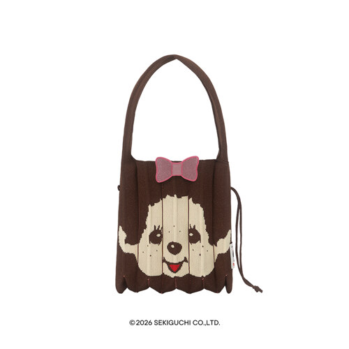 Lucky Pleats Knit S STARRY Monchhichi Girl Brown