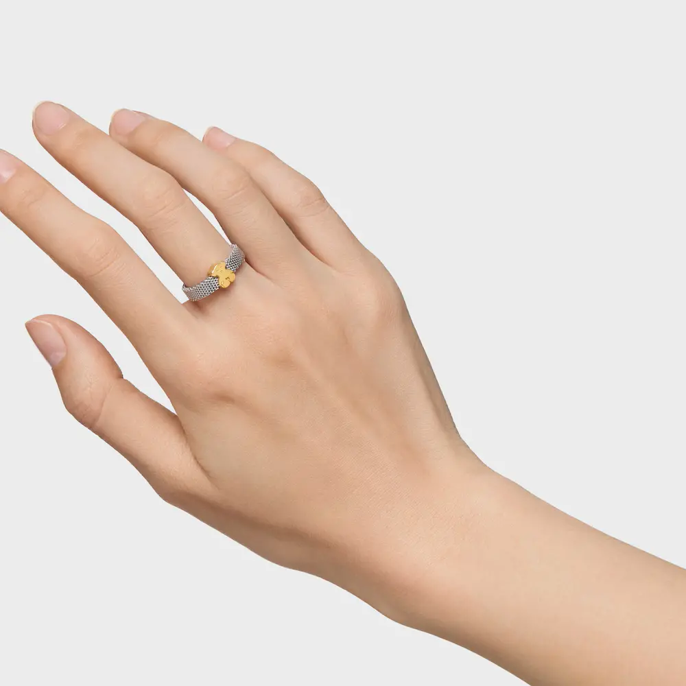 신세계인터넷면세점-토스-ring-Steel and gold ring with bear motif Icon Mesh 12