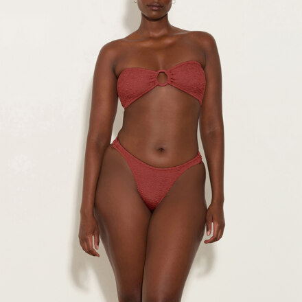 GLORIA BIKINI WITH FABRIC COVERED HOOPS Dark pink FREE