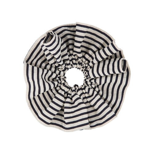 #Black Stripe/러바 러플 볼륨 스크런치