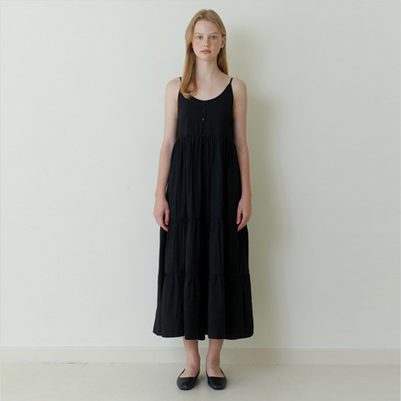 bloom sleeveless dress - black