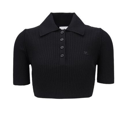 CROPPED KNIT POLO