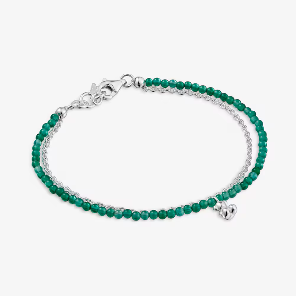 신세계인터넷면세점-토스-bracelet-Bold Bear Silver and Green Treated Chalcedony Bracelet
