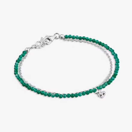 Bold Bear Silver and Green Treated Chalcedony Bracelet