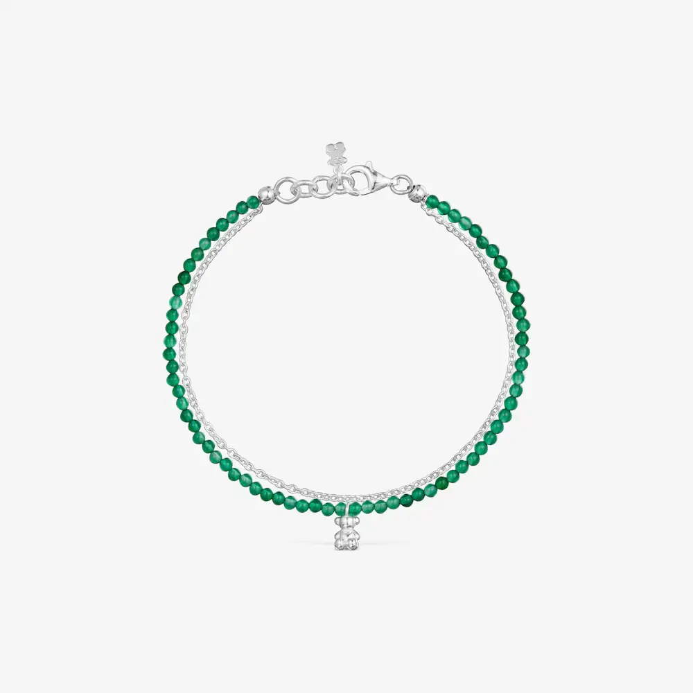신세계인터넷면세점-토스-bracelet-Bold Bear Silver and Green Treated Chalcedony Bracelet