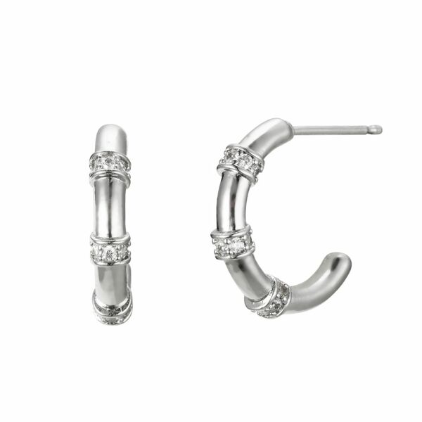 신세계인터넷면세점-폴바이스-earring-트리오 큐빅 하프 후프 귀걸이 - 실버