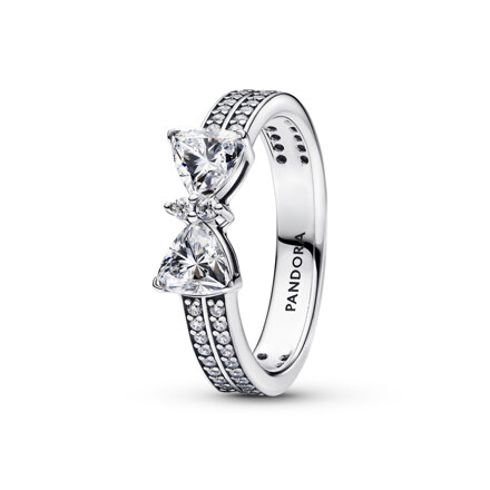 Sparkling Bow Double-Row Ring