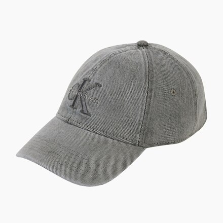 男女通用 CKJ Monogram Denim 刺绣 棒球帽 DARK GRY OS