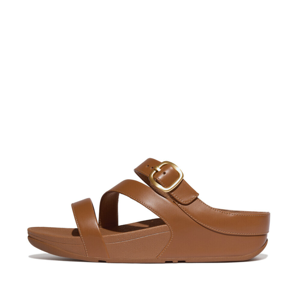 Women SKINNY II LEATHER Z-STRAP SLIDES Light Tan