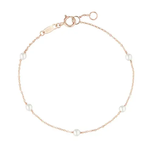 BASIC PERLINA 14K 로즈골드 진주 팔찌 JJP1BI6B9181R47S0