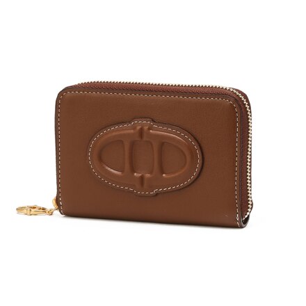 Brown Stamp Zipper Coin Card Holder 卡包