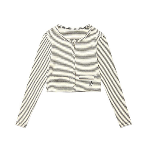 STRIPE BEACH CARDIGAN IVORY