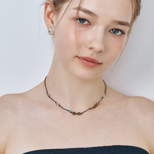 bohemian mixed stone string necklace