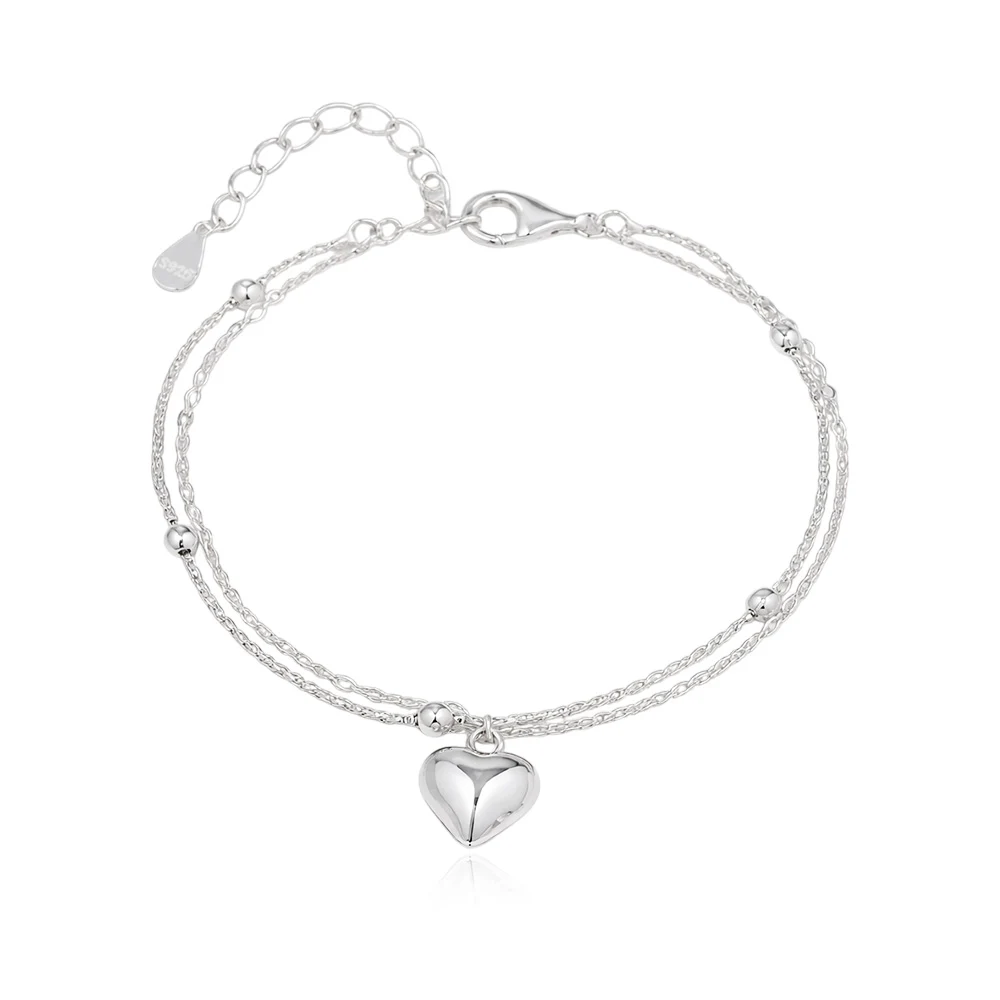 신세계인터넷면세점-다나버튼-bracelet-#Silver/[925실버] 퓨어 하트 레이어드 팔찌