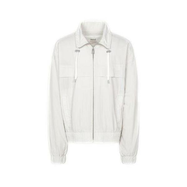韩际新世界网上免税店-AMI-服饰-(UNISEX) AMI ZIPPED WINDBREAKER HJK051.PA0009 (CHALK)