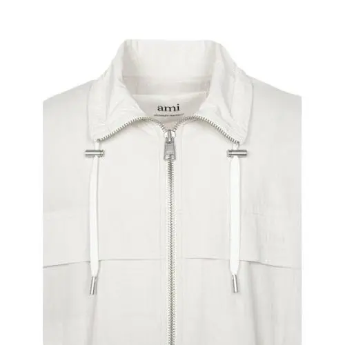 韩际新世界网上免税店-AMI-服饰-(UNISEX) AMI ZIPPED WINDBREAKER HJK051.PA0009 (CHALK)