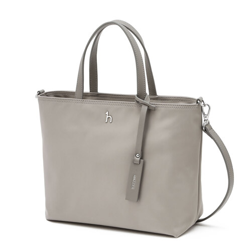 HIBA6F921G1 Gray Logo Nylon Tote Bag