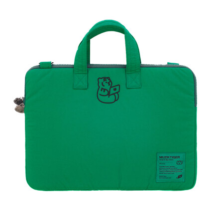 MUZIK TIGER SITTING TIGER LAPTOP & IPAD STRAP POUCH GREEN 9.7-11 INCH 收纳包