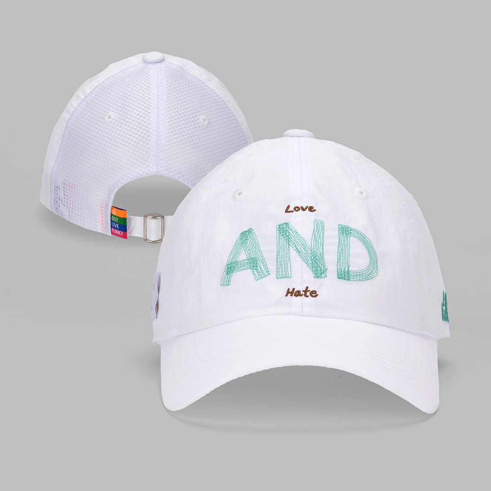 AND GOLF LOVE AND HATE MESH BALL CAP 网眼棒球帽_白色