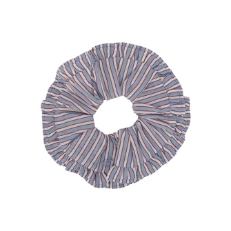STRIPED FRILL SCRUNCHIE