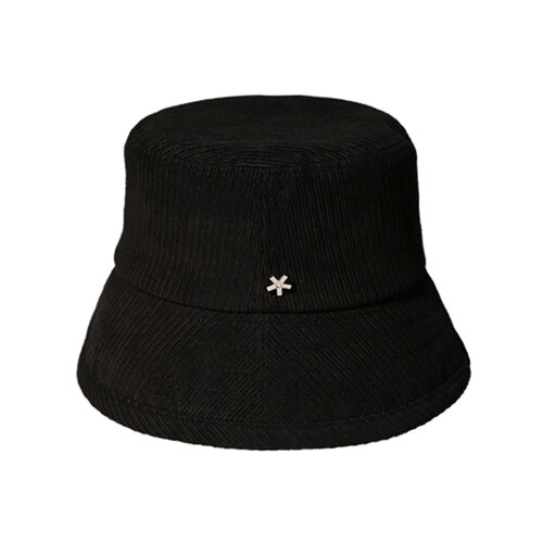 BASIC CORDUROY BLACK BUCKET HAT