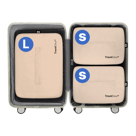 Travel Compression Pouch 20 Inch (S+S+L) Sand Beige (收纳袋)