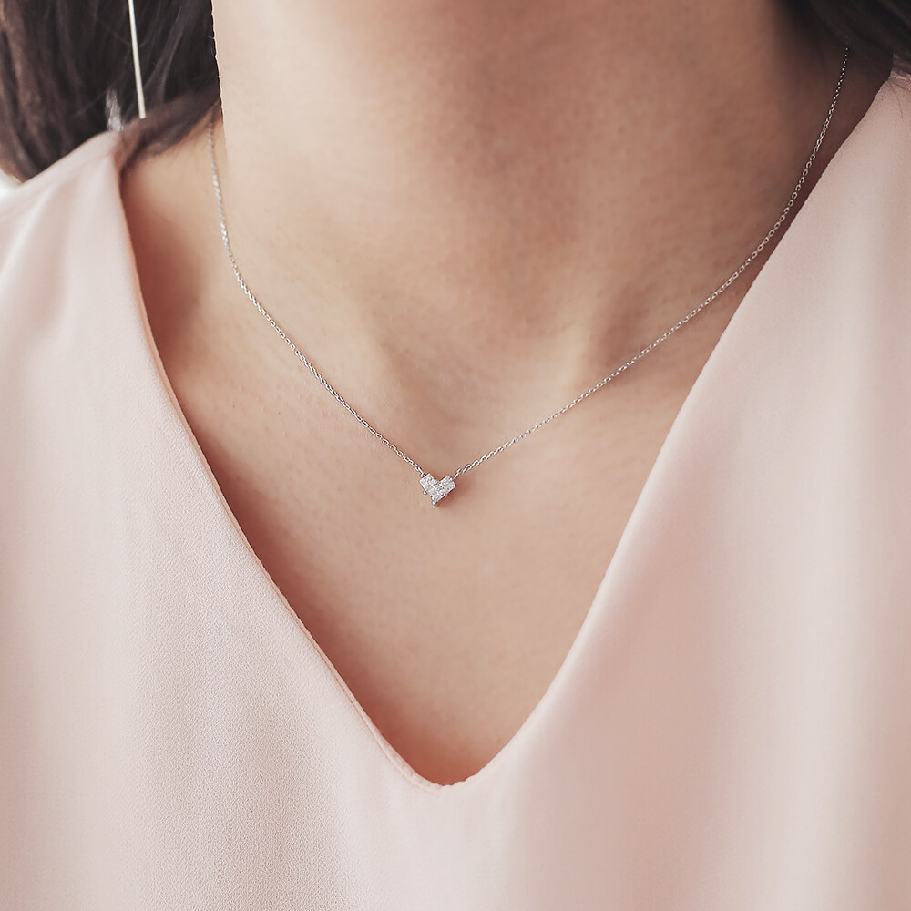 Shining Crystal Silver Necklace 项链- MILTON STELLE