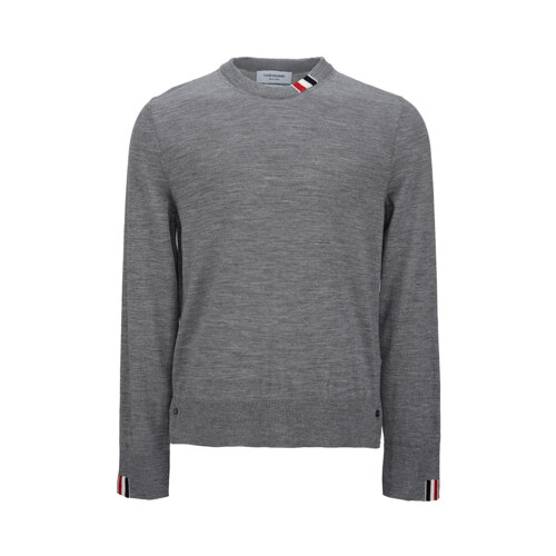 FINE MERINO JERSEY STRIPE RELAXED CREW NECK PULLOVER