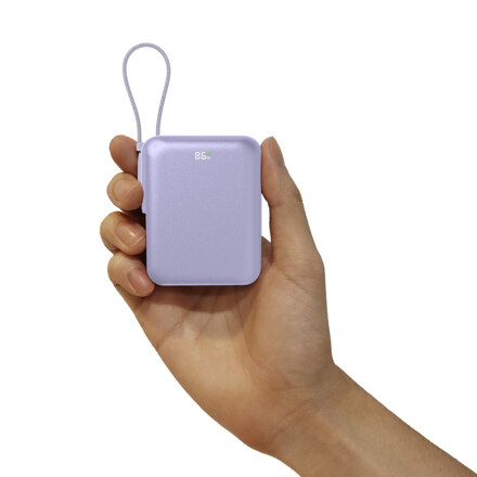 [난연소재] 22.5W 고속충전 초미니 포켓팝 보조배터리 10000mAh_퍼플
