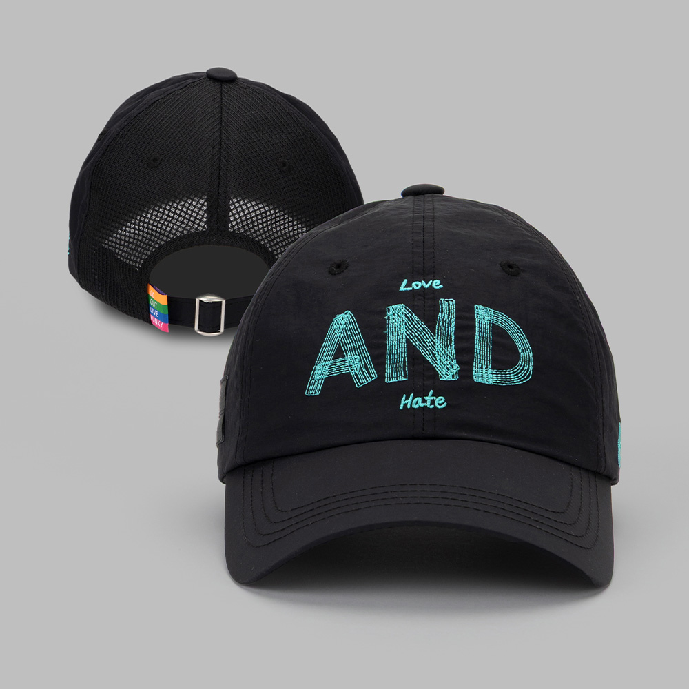 AND GOLF LOVE AND HATE MESH BALL CAP 网眼棒球帽_黑色