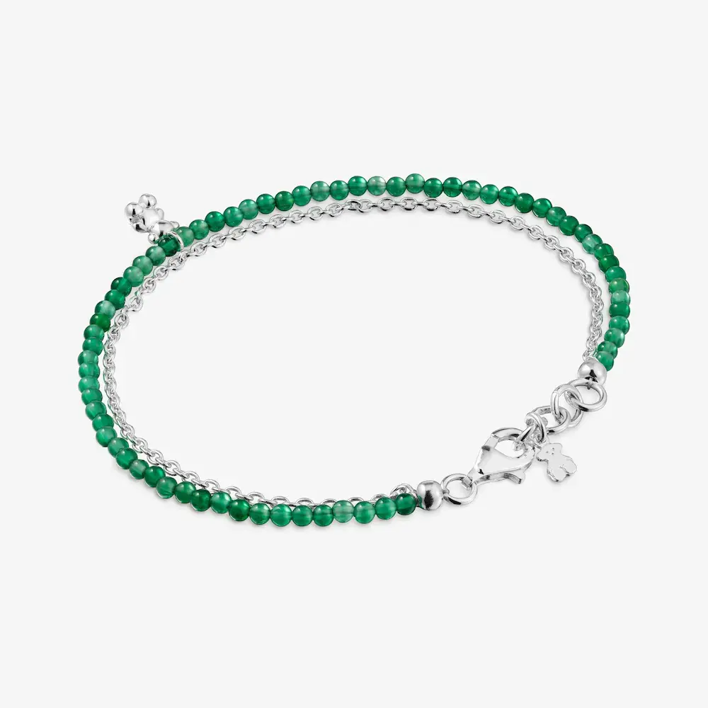 신세계인터넷면세점-토스-bracelet-Bold Bear Silver and Green Treated Chalcedony Bracelet
