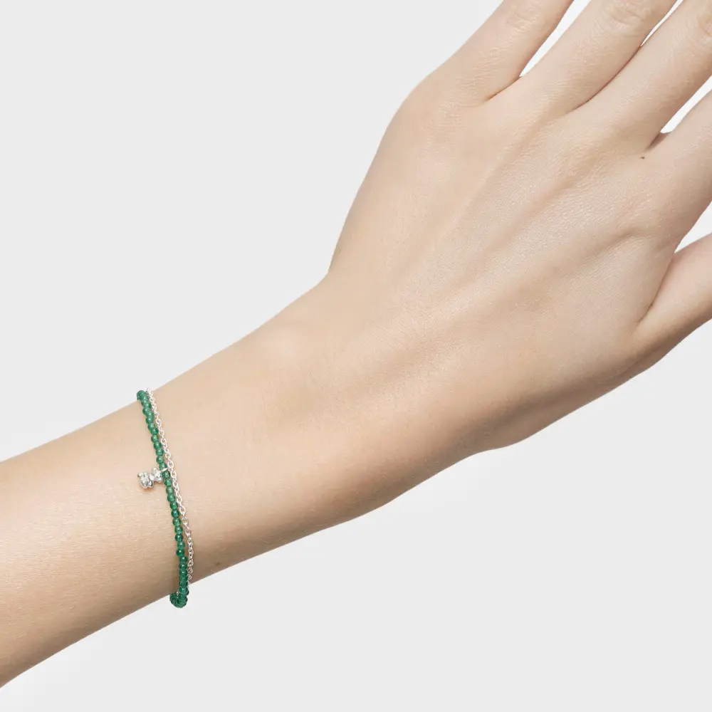 신세계인터넷면세점-토스-bracelet-Bold Bear Silver and Green Treated Chalcedony Bracelet