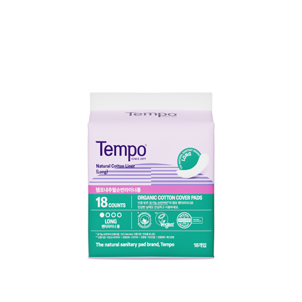 Tempo 天然纯棉护垫 加长型 18P