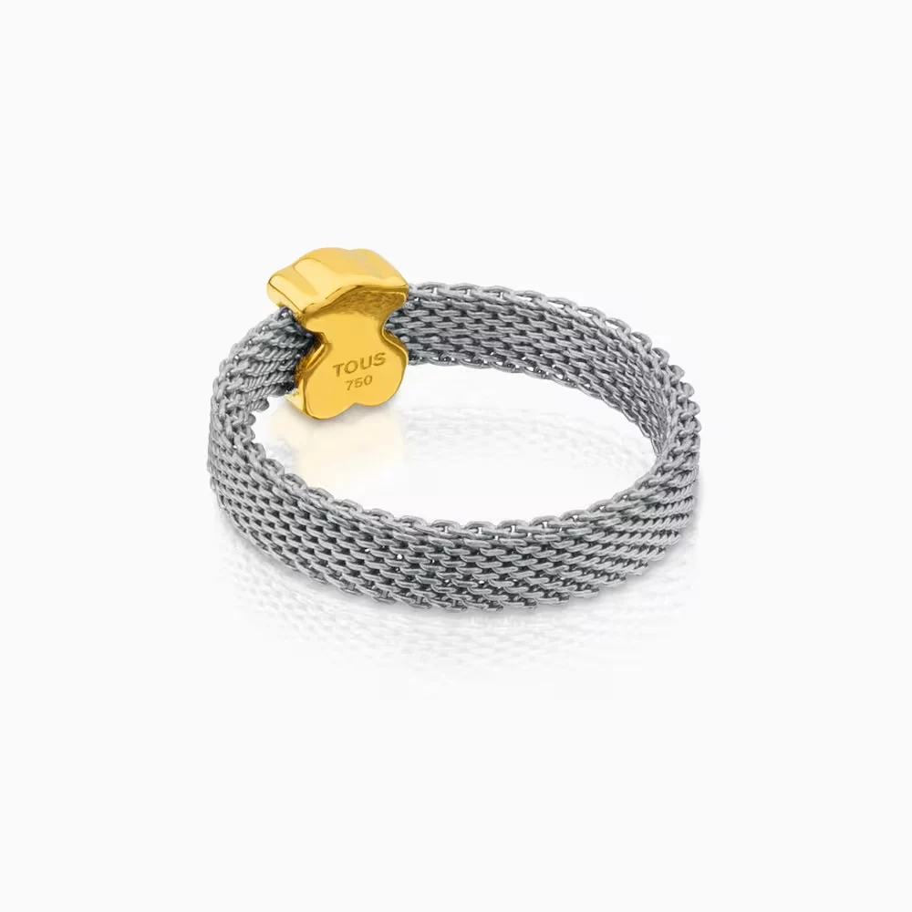 신세계인터넷면세점-토스-ring-Steel and gold ring with bear motif Icon Mesh 14
