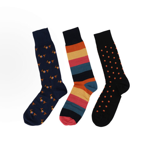 MEN SOCK 3 PACK NOVELTY MIX 0