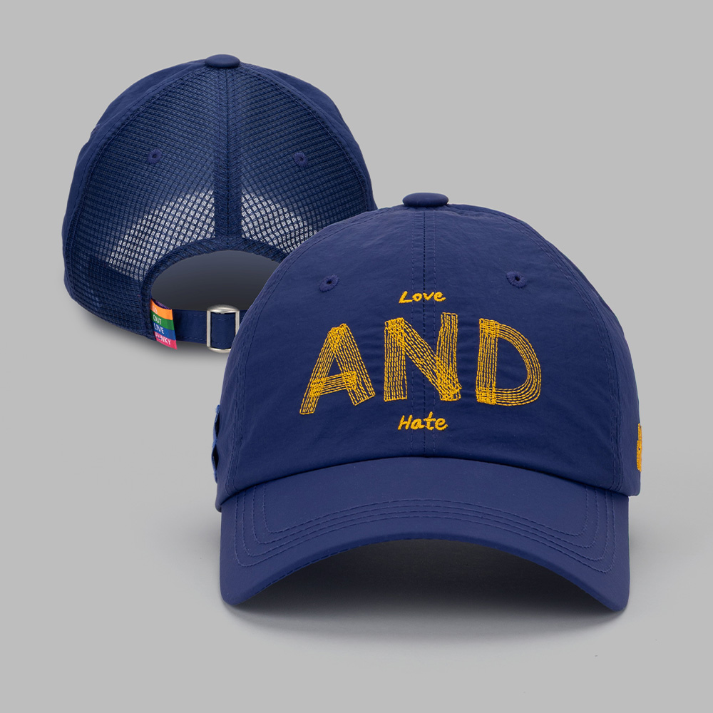 AND GOLF LOVE AND HATE MESH BALL CAP 网眼棒球帽_深蓝色