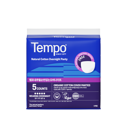 Tempo 天然纯棉穿戴式夜用卫生裤 5P