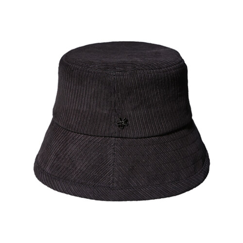 BASIC CORDUROY CHARCOAL BUCKET HAT