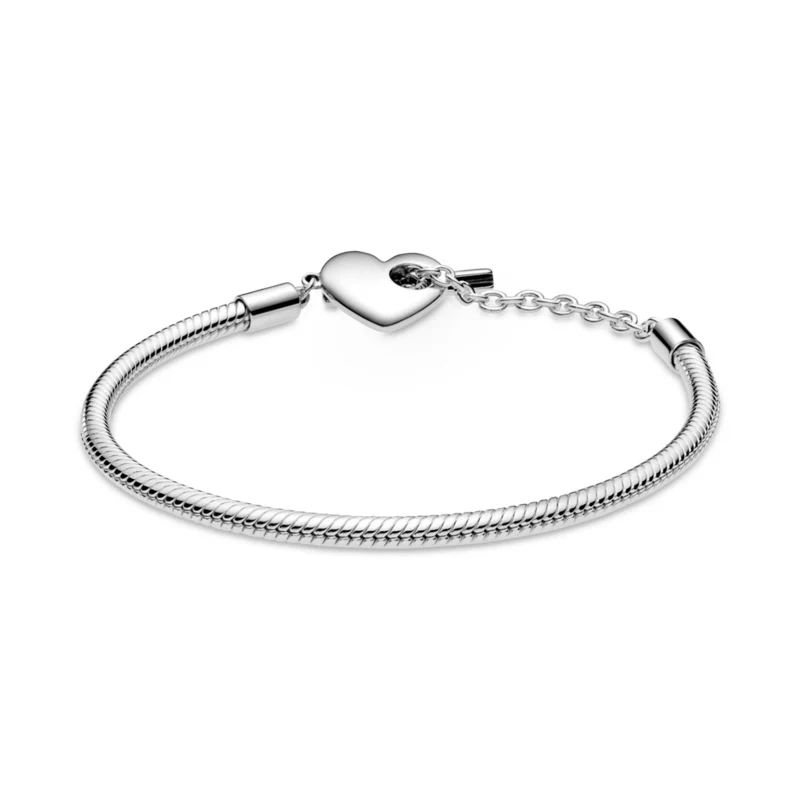 신세계인터넷면세점-판도라-bracelet-판도라 모멘츠 하트 티-바 스네이크 체인 브레이슬릿(실버)