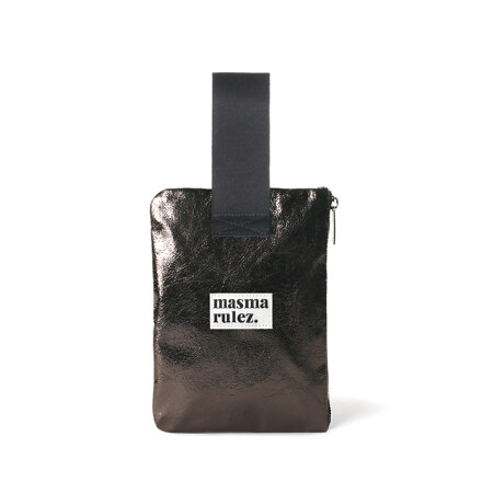 Strap pouch_Foil leather_BLACK