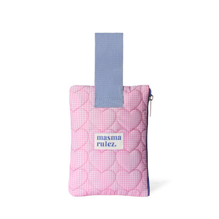 Strap pouch_Heart check_Pink