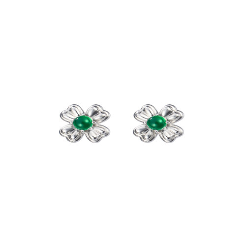 Stone Clover Studs_Green