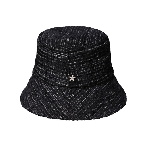 TWEED BLACK BUCKET HAT